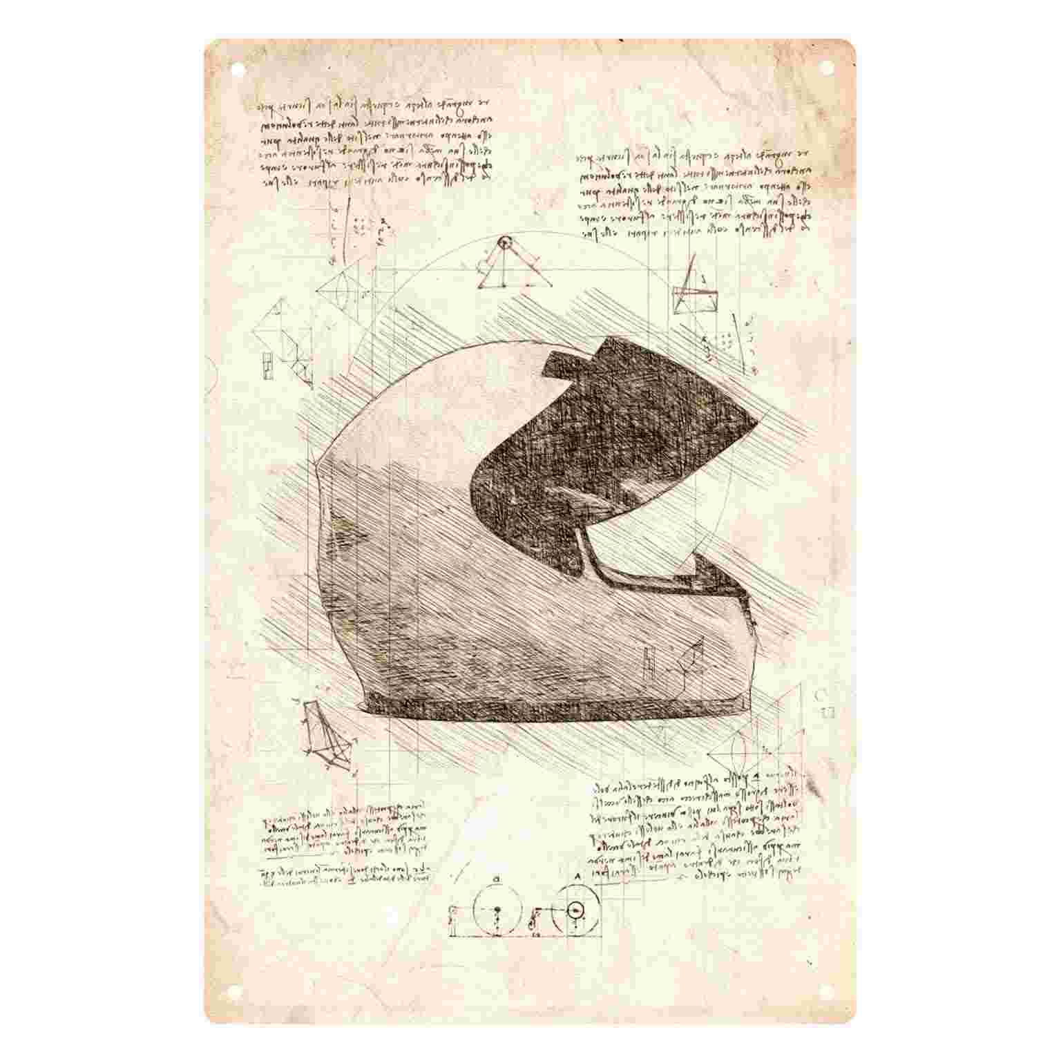 Home Decor Medieval - Affiche de plan de casque médiéval