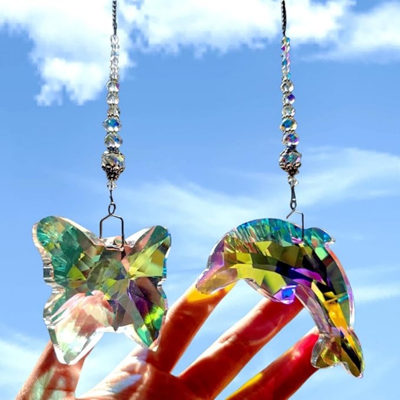 Crystal Sun Catcher - Attrape-soleil papillon en cristal, prisme DolDave,