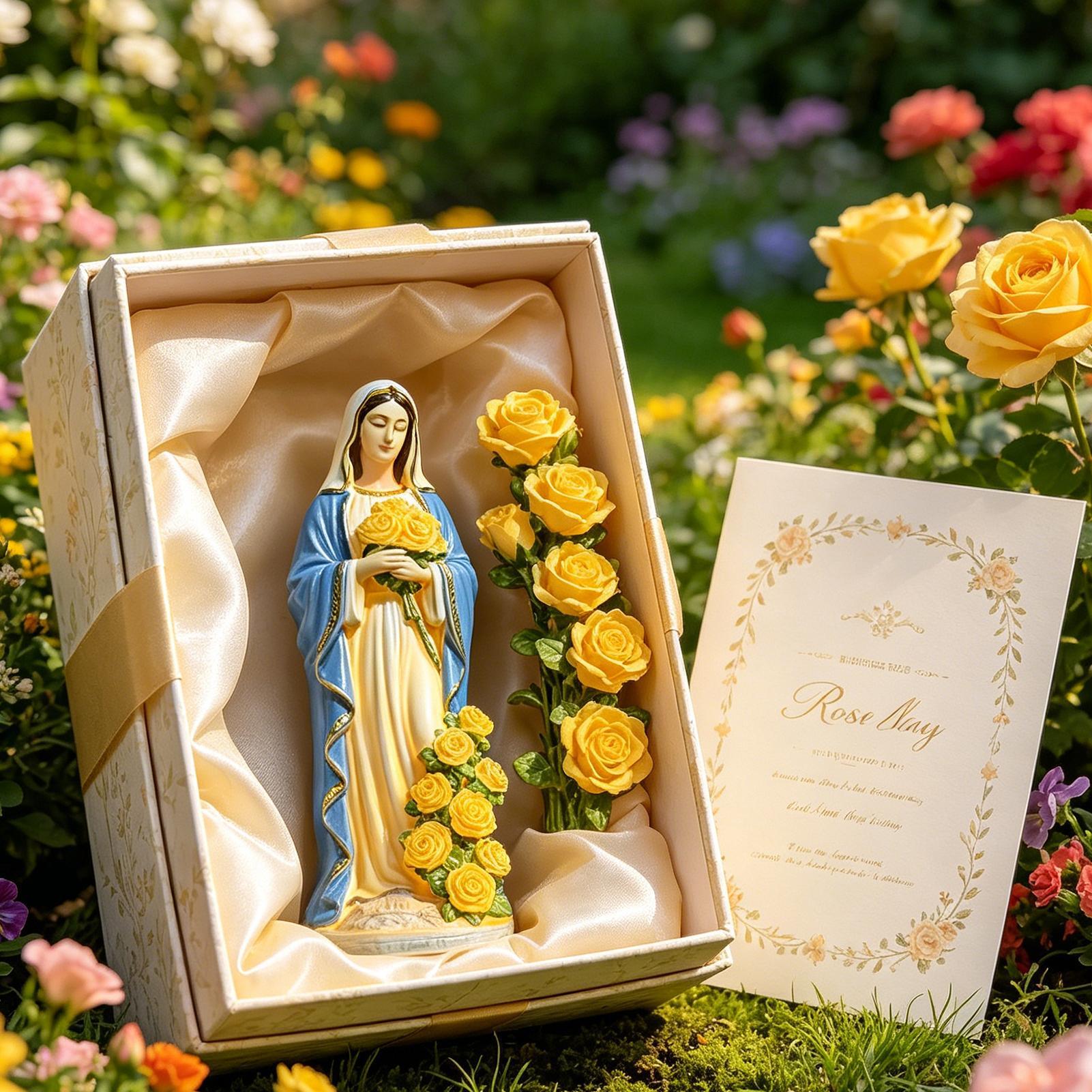 Home Decor Unique - Statue solaire de la Vierge Marie,