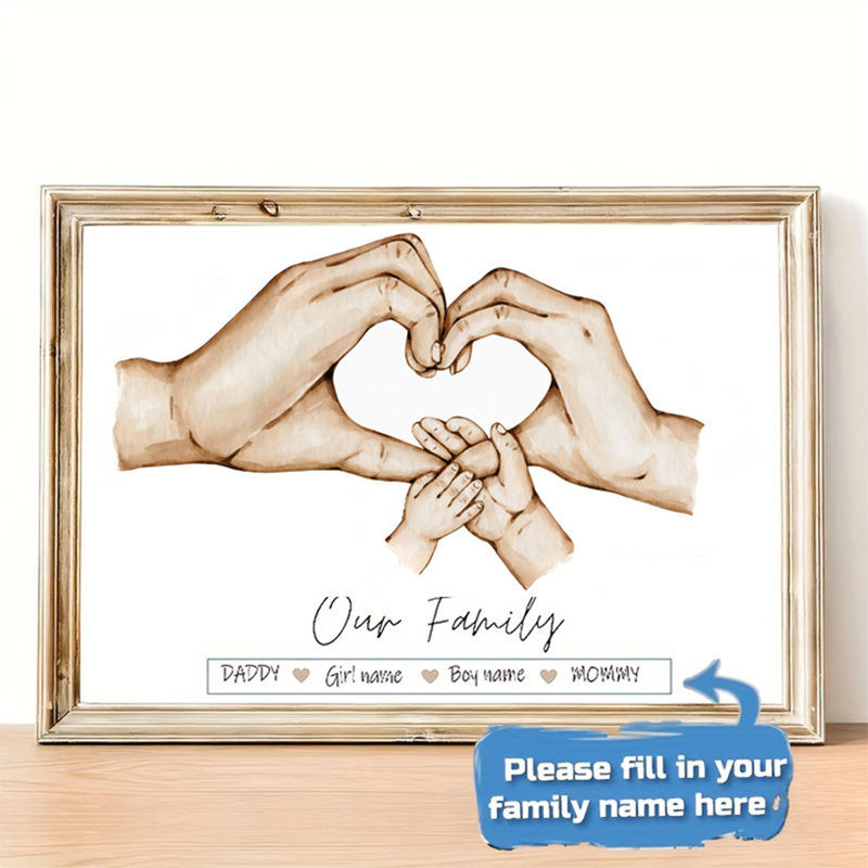 Home Decor Canvas - Affiche personnalisée à main de famille,