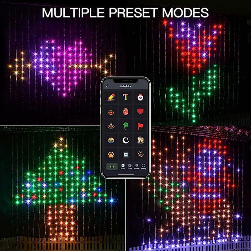 String Curtain Light - Guirlandes lumineuses LED festives, synchronisées à