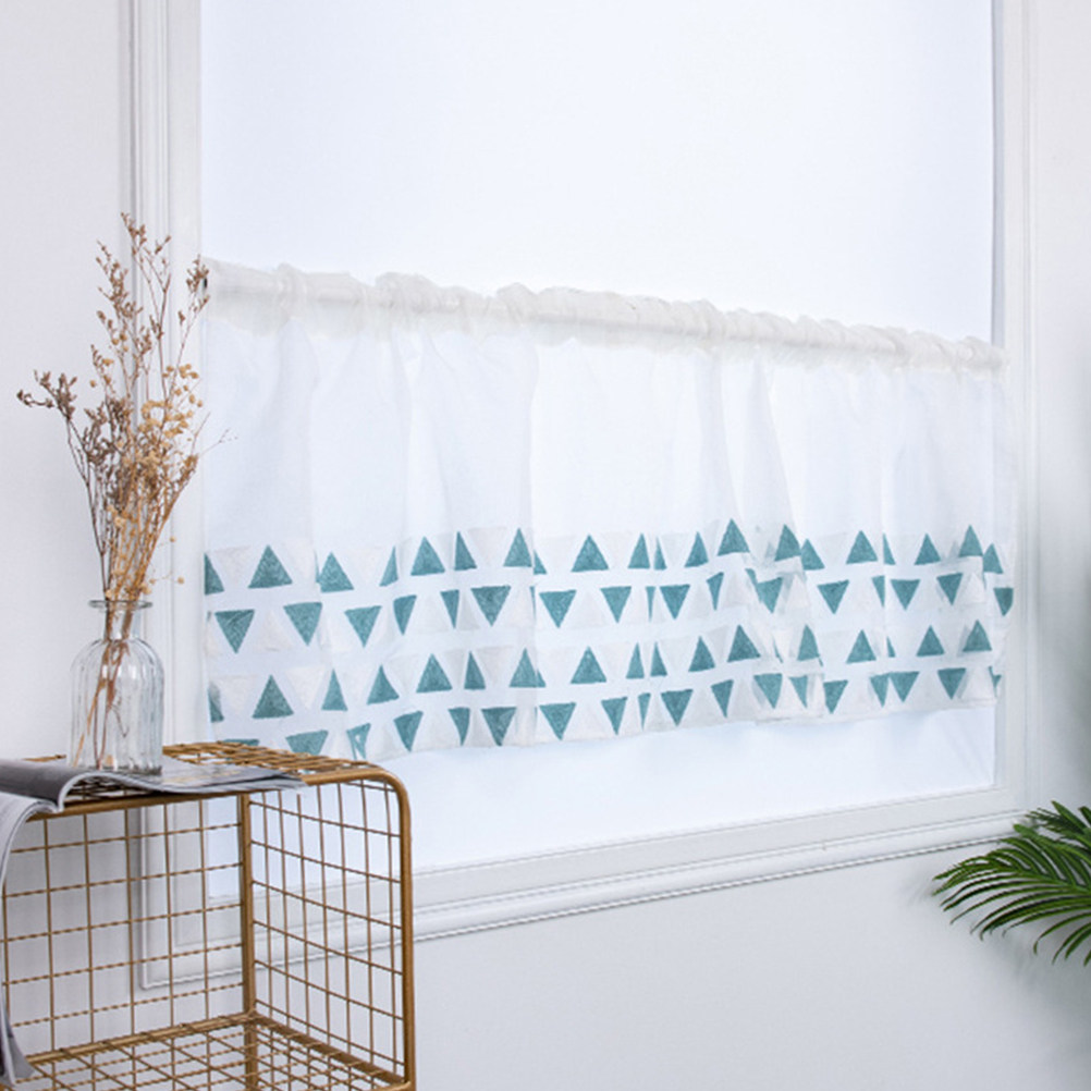 Home Decor Curtains - Rideau court semi-occultant premium, style romantique,