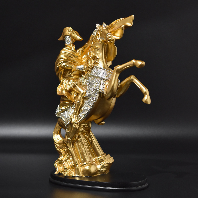 Home Decor Medieval - Statue Médiévale Napoléon Chevalier à Cheval,