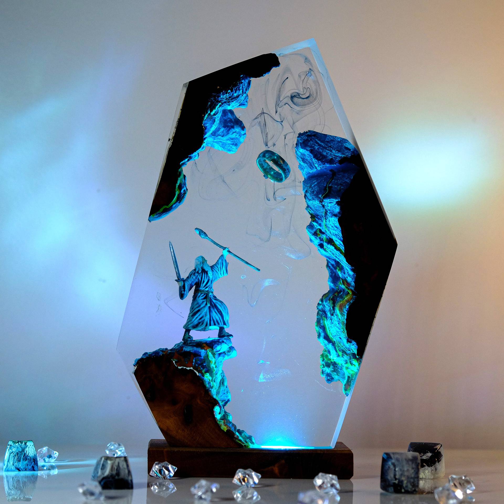 Home Decor Unique - Lampe de table en résine Scène