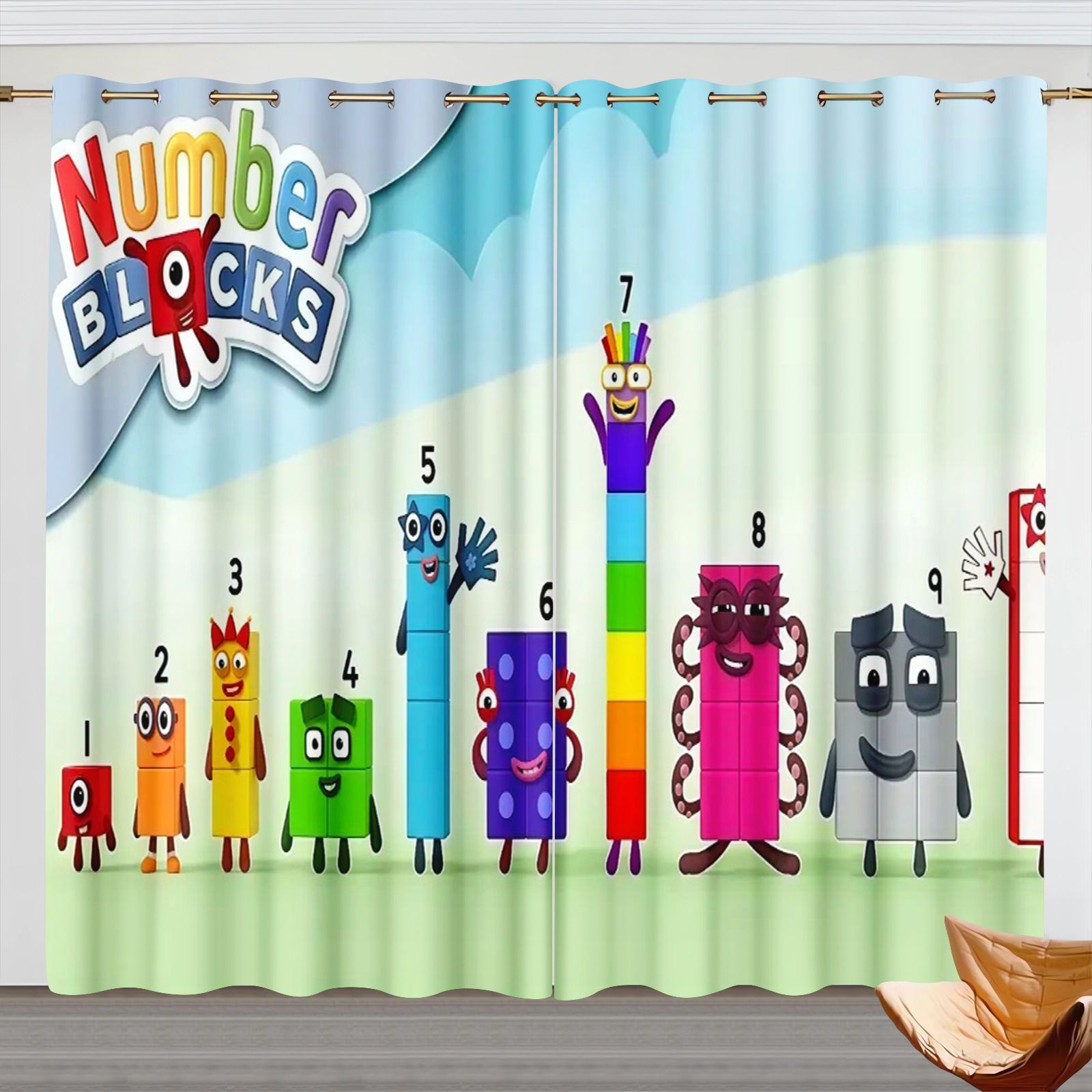 Home Decor Curtains - Rideaux de dessin animé Numberblocks, rideaux