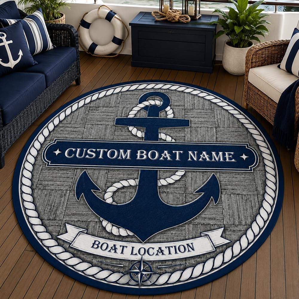 Home Decor Locations - Tapis de porte personnalisé avec ancre