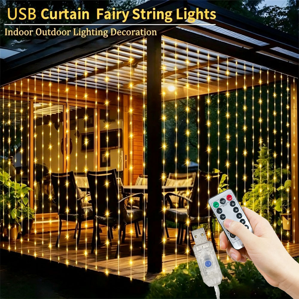 String Curtain Light - Guirlande lumineuse LED USB pour rideau,