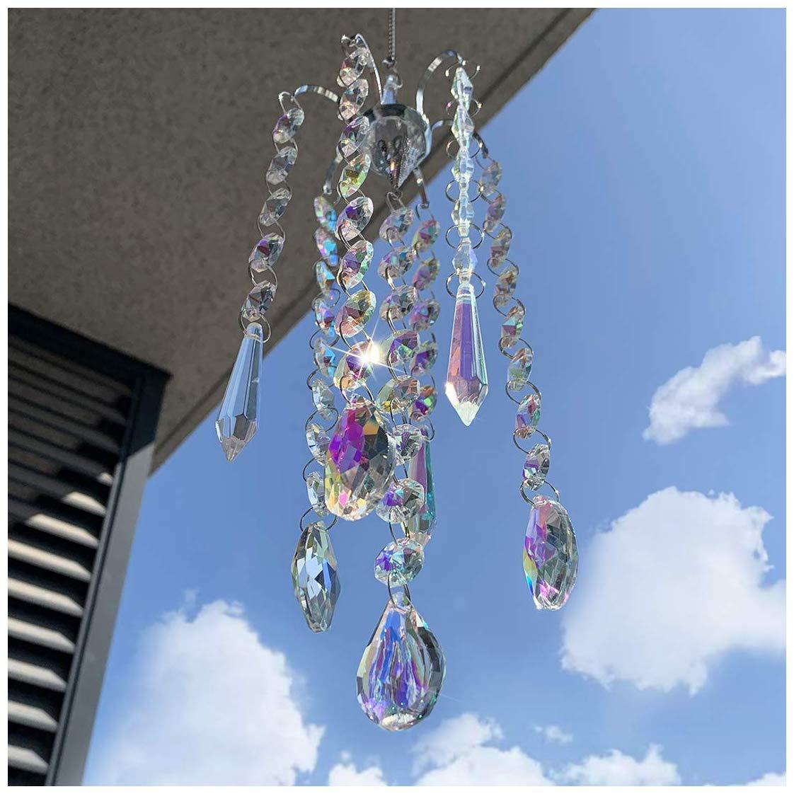 Crystal Sun Catcher - Carillon éolien lustre attrape-soleil en cristal