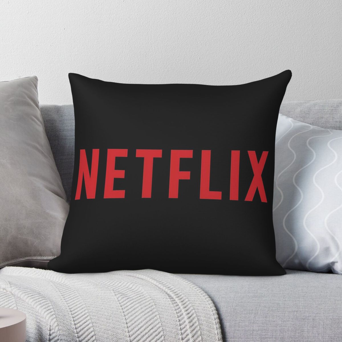 Home Decor Netflix - Taie d'oreiller carrée avec logo Netflix,
