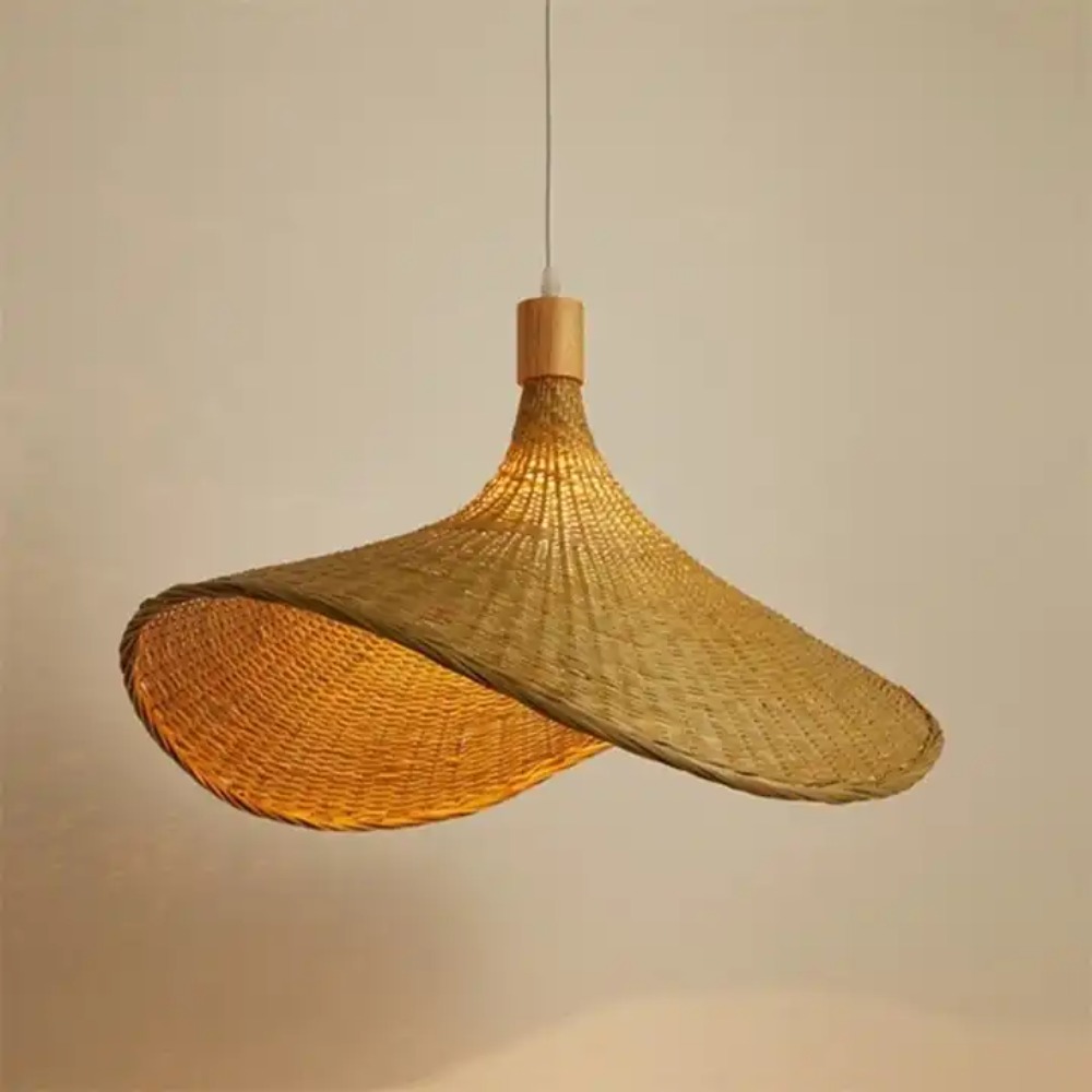 Hanging Moon Lamp - Lampe suspendue en rotin avec cordon