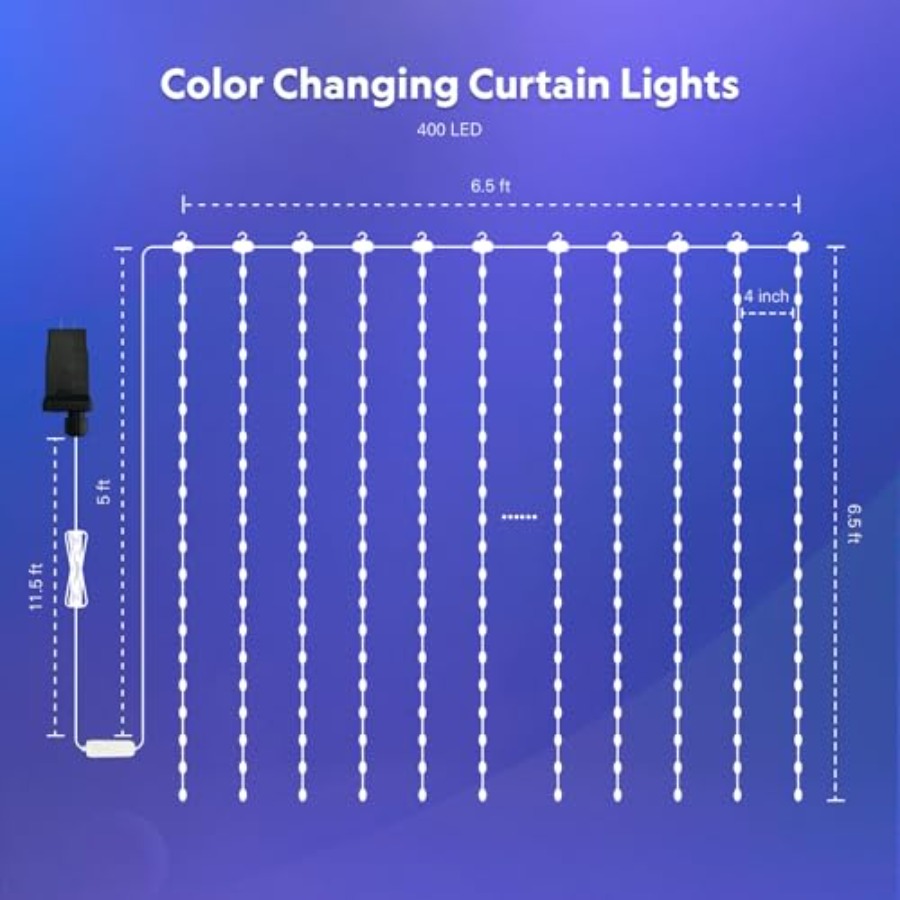 Guirlandes lumineuses RGB à co - String Curtain Light avis et prix