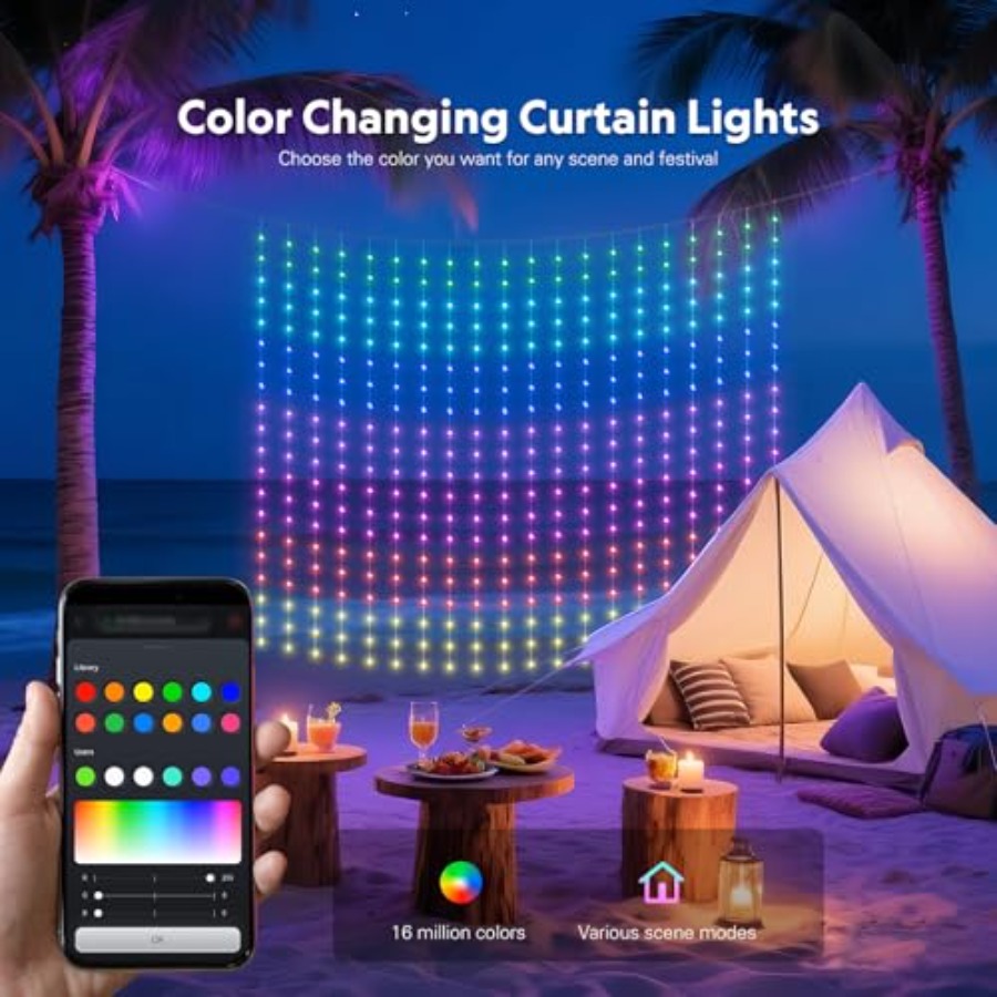 Guirlandes lumineuses RGB à co - String Curtain Light avis et prix