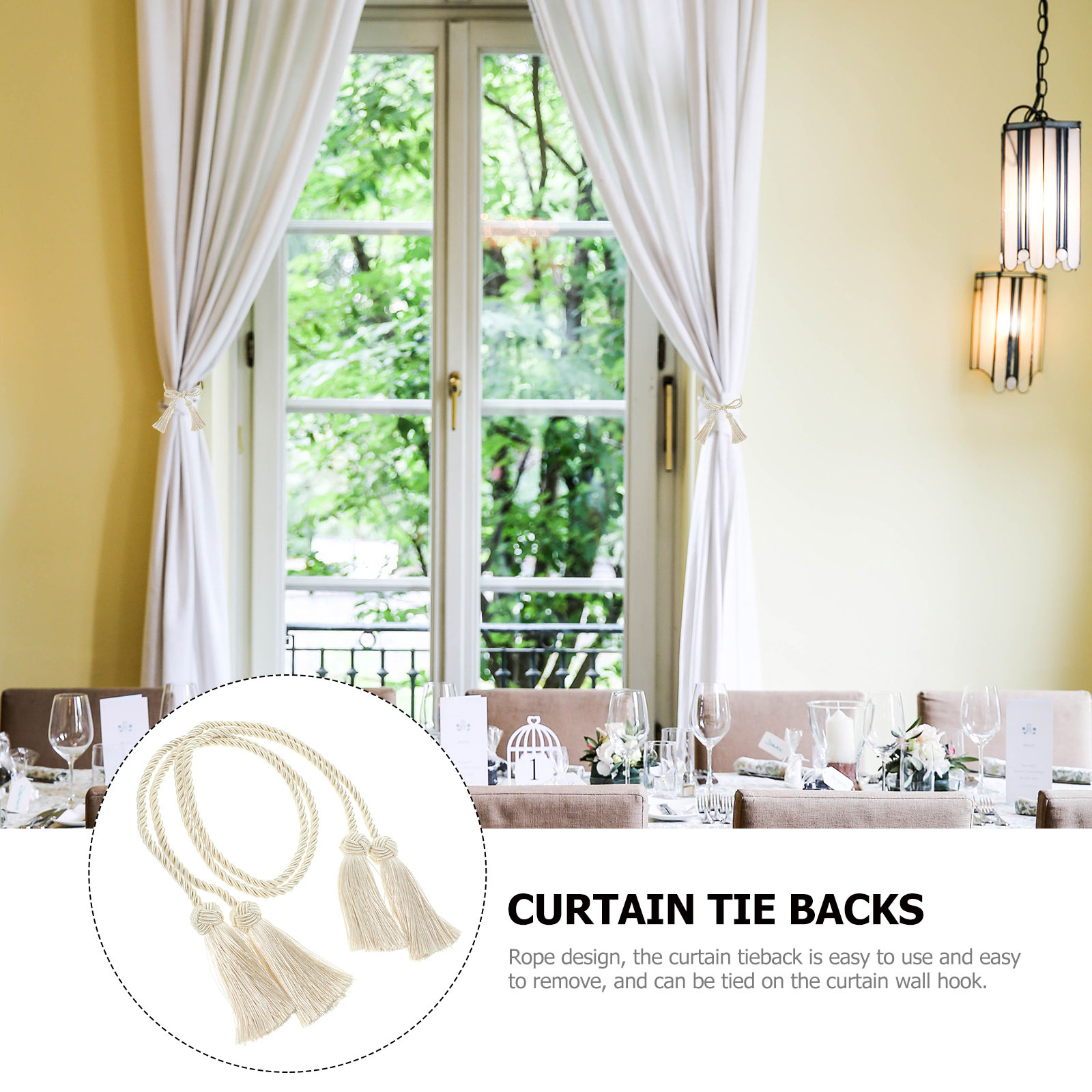 1 paire de attaches de rideaux - Home Decor Curtains avis et prix